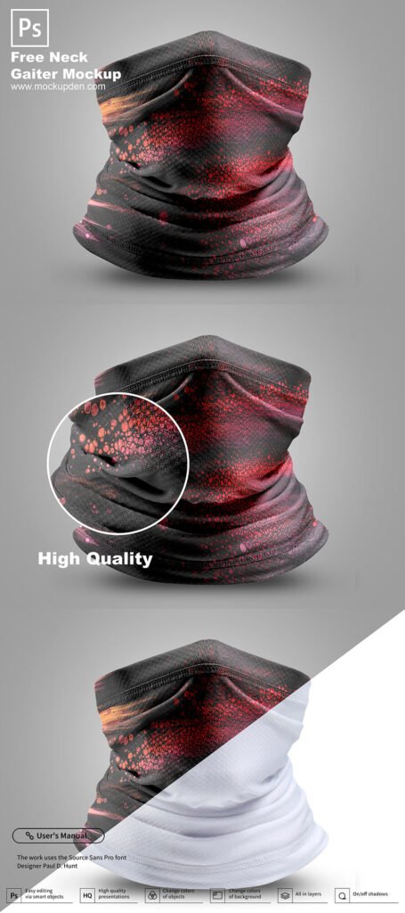 Download Free Neck Gaiter Mockup Psd Template