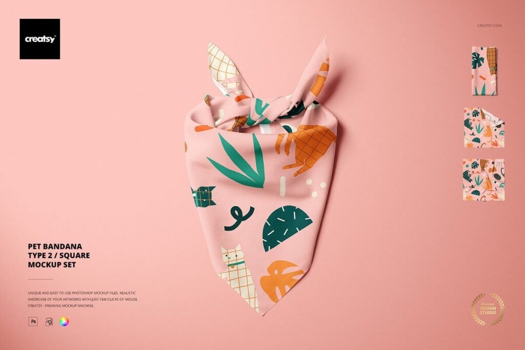 Pet Bandana Mockup Set (type 2)