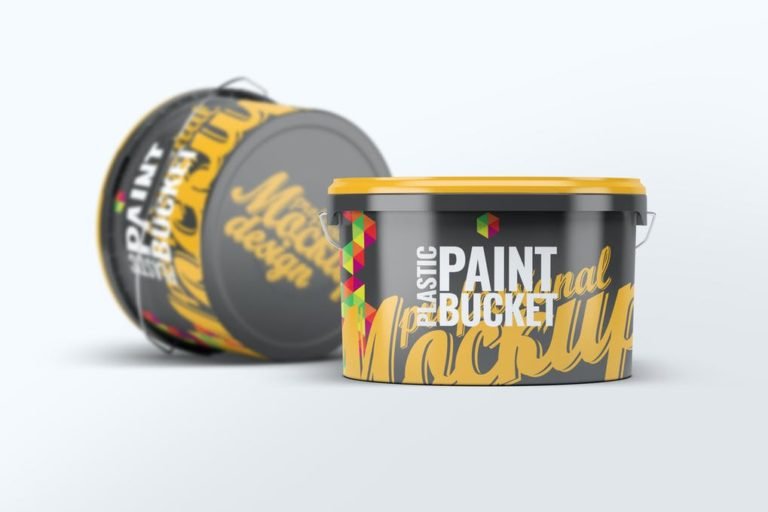 20+ Colorful Free Paint bucket mockups PSD Templates