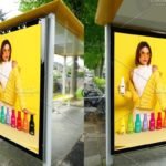 Realistic Bus Stop Poster Mockup