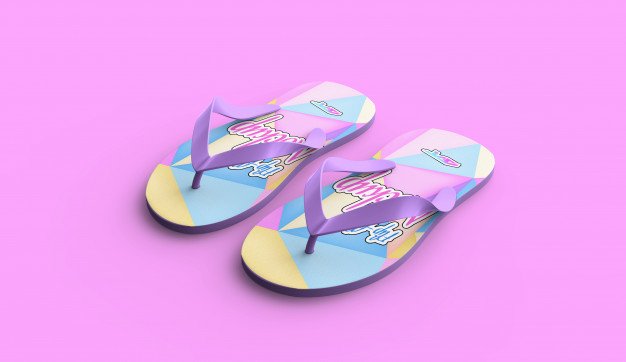 Realistic flip flops mockup Premium Psd