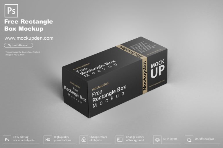 Free Rectangle Box Mockup PSD Template