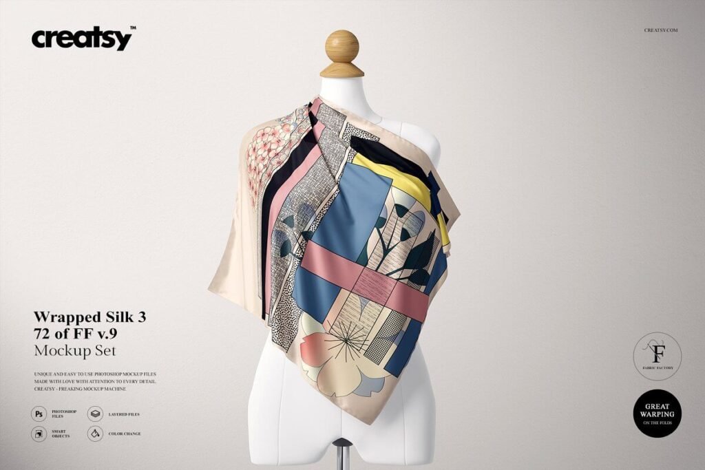 Download 23 Best Free Designer Scarf Mockup Psd Template