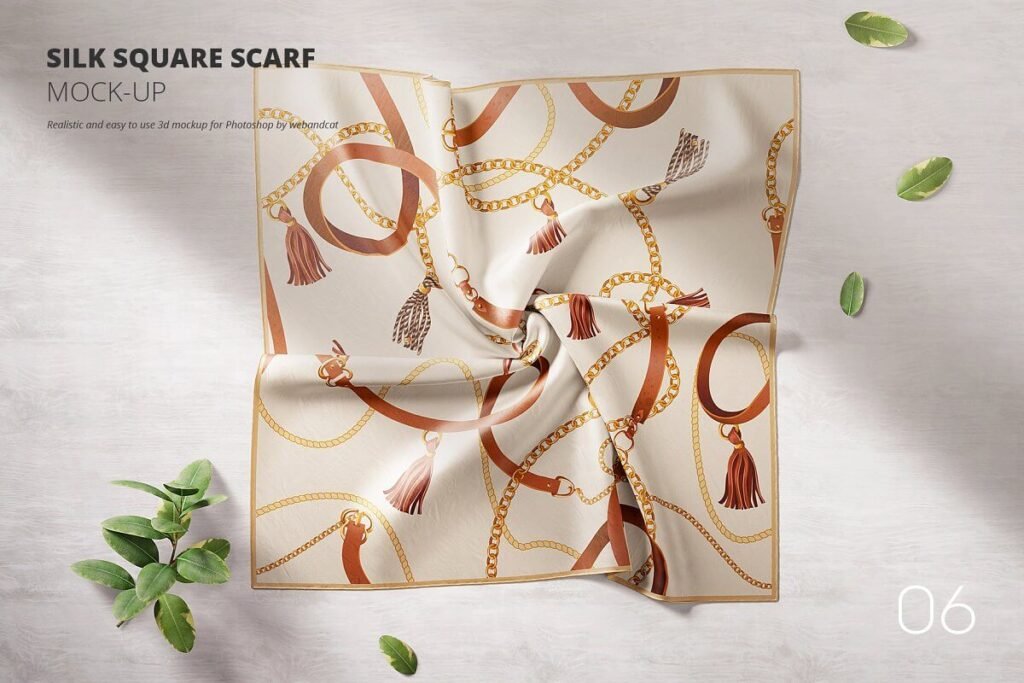 Silk Square Scarf Mockup