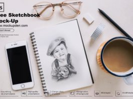 Free Sketchbook Mock-Up PSD Template