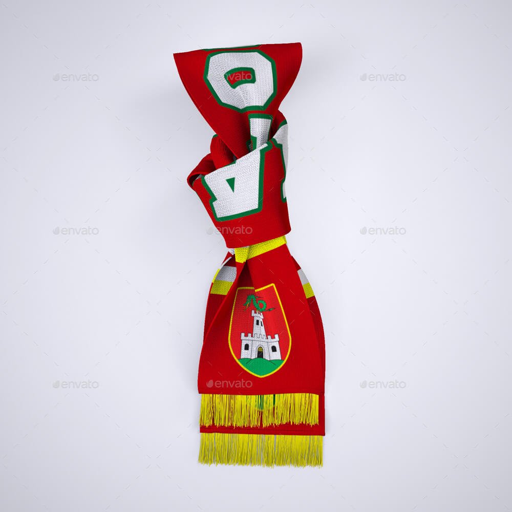 Soccer, Football Fan Scarf Mock-Up