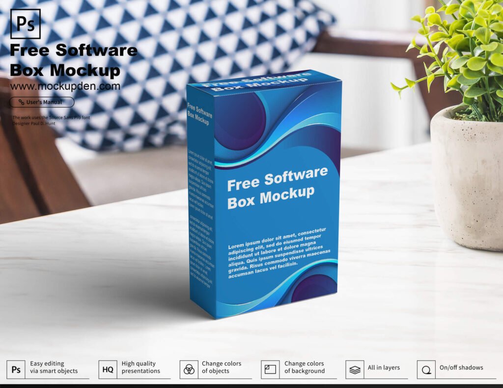 Download Free Software Box Mockup PSD Template - Mockup Den