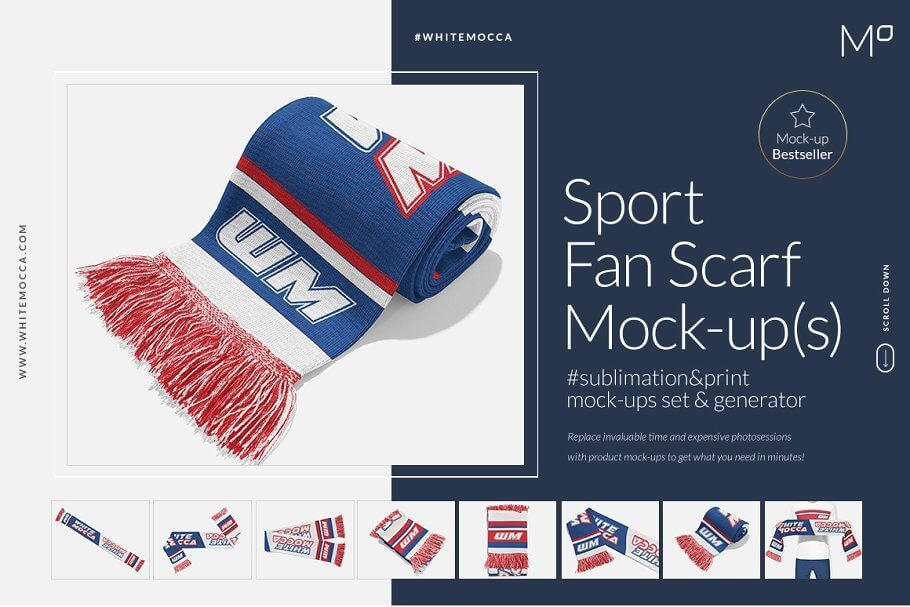 Sports Fan Scarf Mock-ups Generator