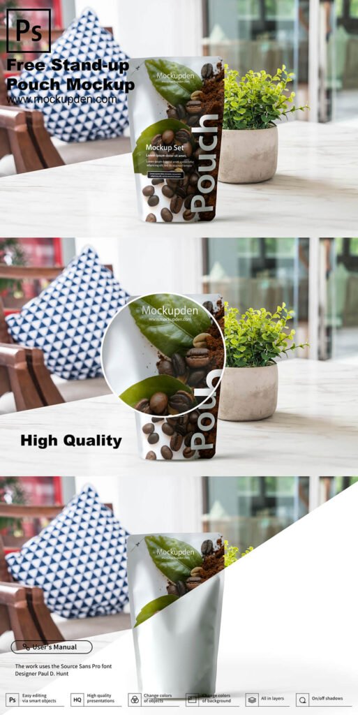 Download Free Stand-up Pouch Mockup PSD Template