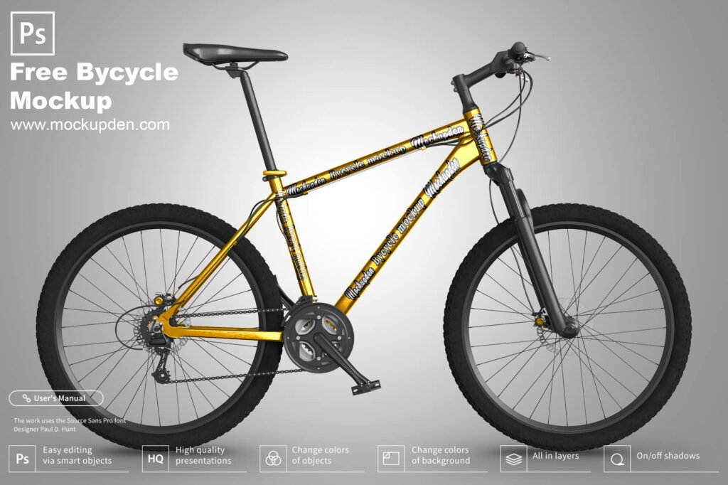 Download Free Bicycle Mockup PSD Template - Mockup Den