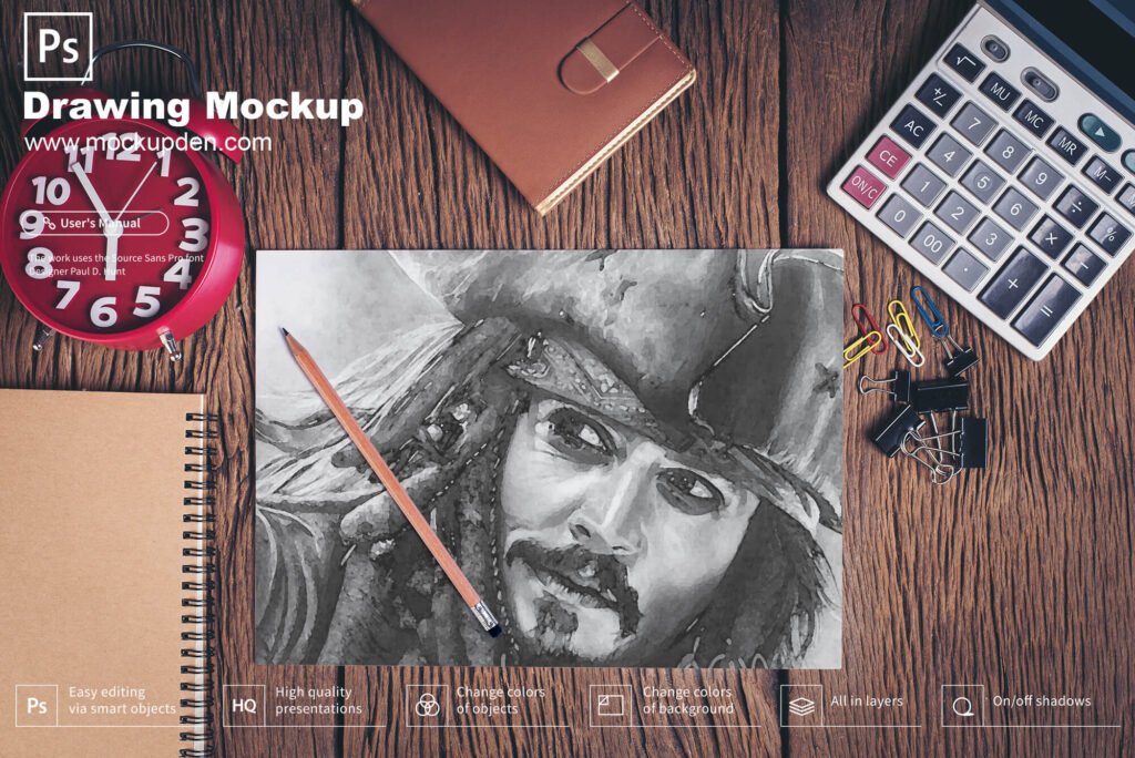 Free Drawing Mockup PSD Template | Mockup Den