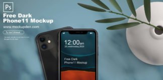 Free Dark Phone11 Mockup PSD Template