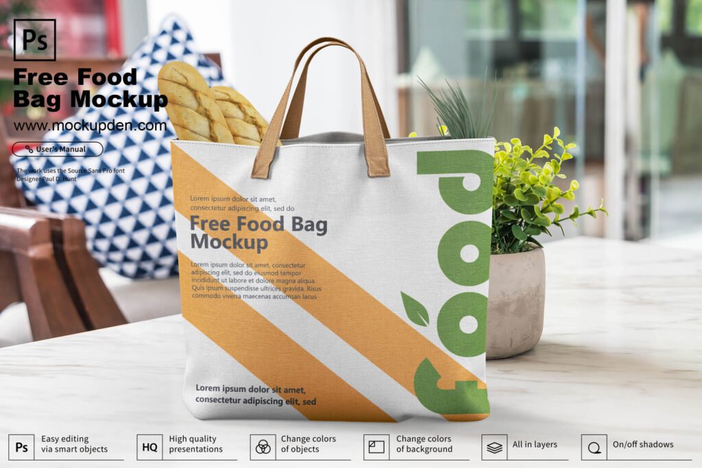 Download Free Food Carry Bag Mockup Psd Template Mockup Den PSD Mockup Templates