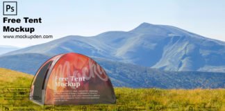 Free Tent Mockup PSD Template