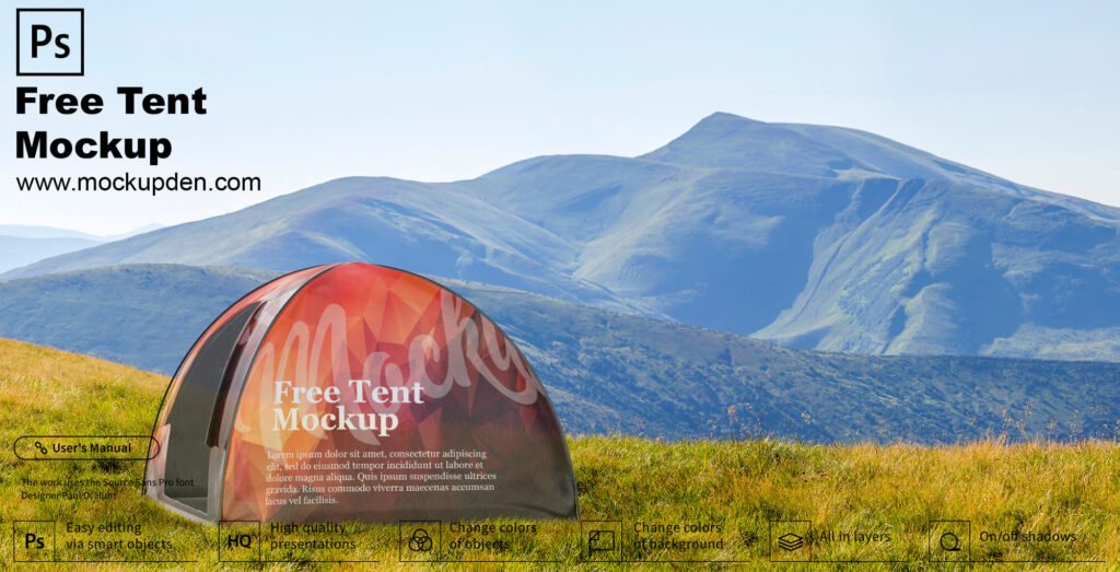 Download Free Outdoor Tent Mockup PSD Template | Mockup Den