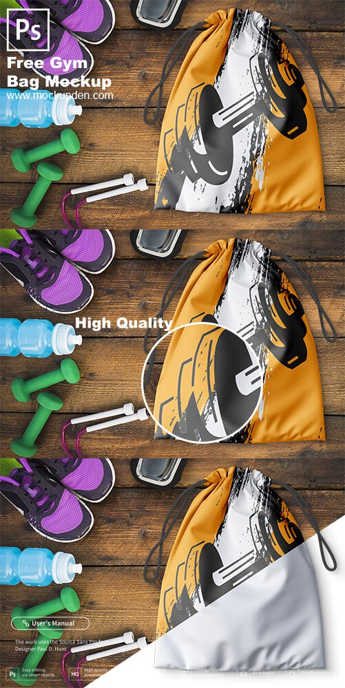 Free Gym Bag Mockup PSD Template