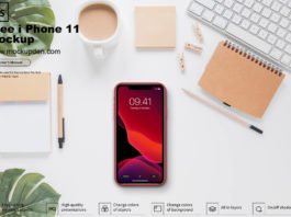 Free iphone 11 Mockup PSD Template