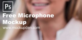Free Microphone Mockup PSD Template