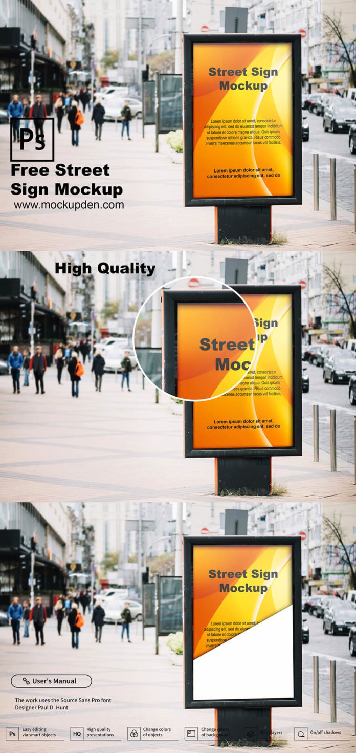 Street Sign Mockup |45+ Free Creative Road Sign PSD Template