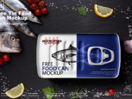 Free Food Tin Can Mockup PSD Template