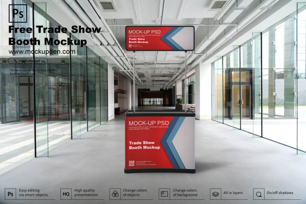 Download Trade Show Booth Mockup PSD Template | Mockup Den