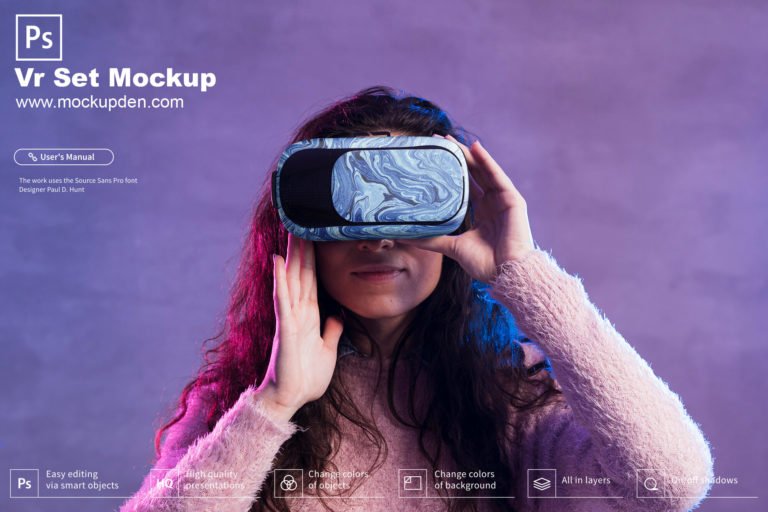 Free VR Set Mockup PSD Template
