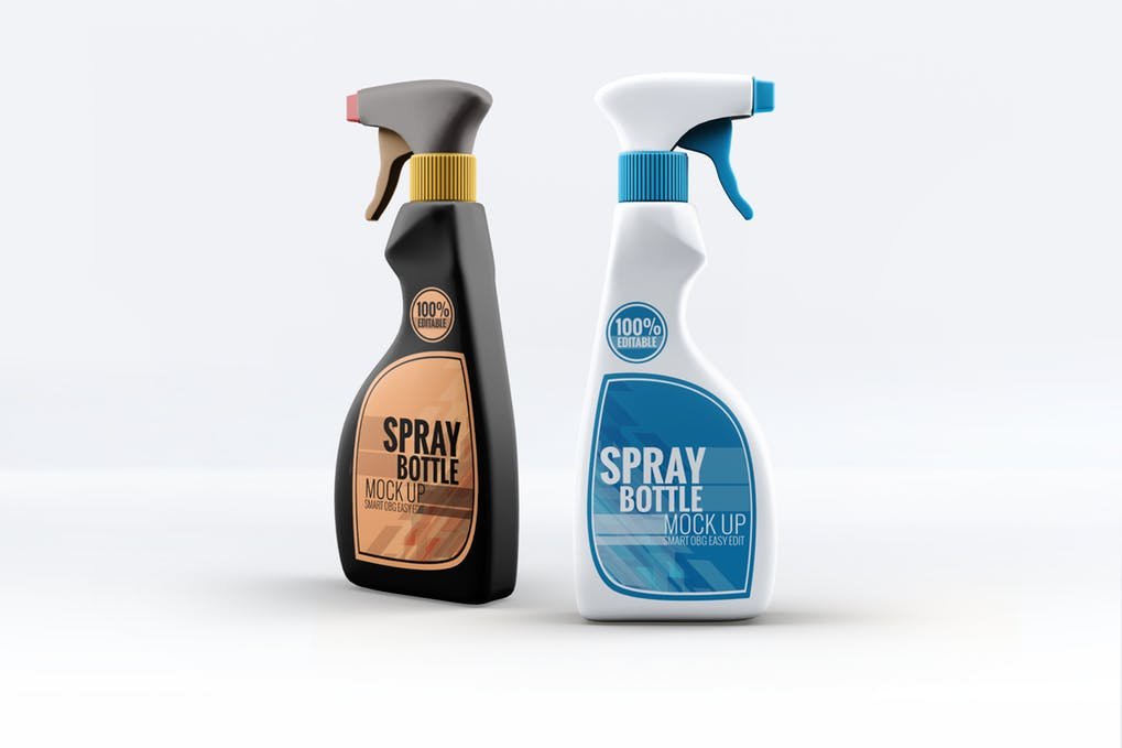100% Editable Spray Bottle Mockup: