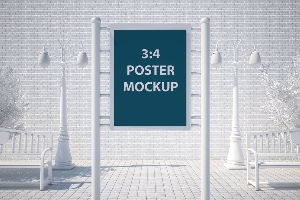 3:4 Poster Mockup
