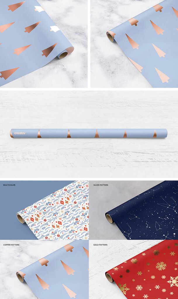 4 different Wrapping Paper PSD
