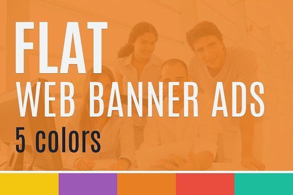 5 Colour Ads Web Banner Mockup