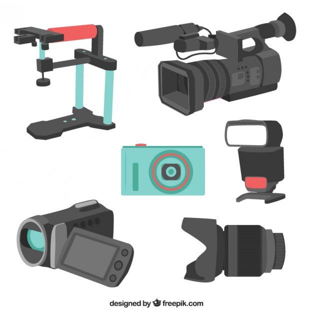 6 Different Designs Of Camera Vector.  