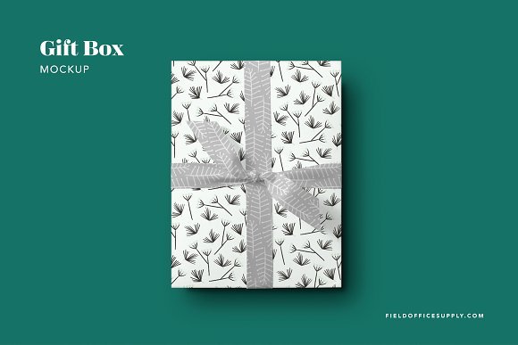 A Gift Box beautifully packed with Wrapping Paper PSD