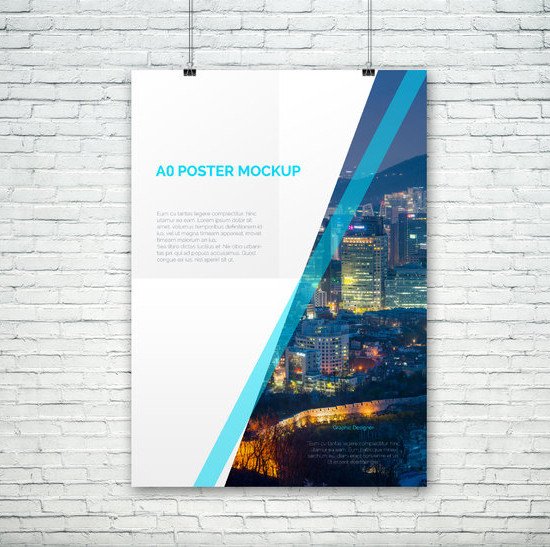 A0 Poster PSD Mockup