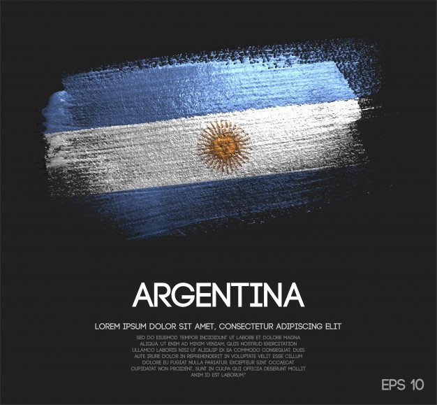 Argentina Flag Made of Glitter And water Paint Vector.