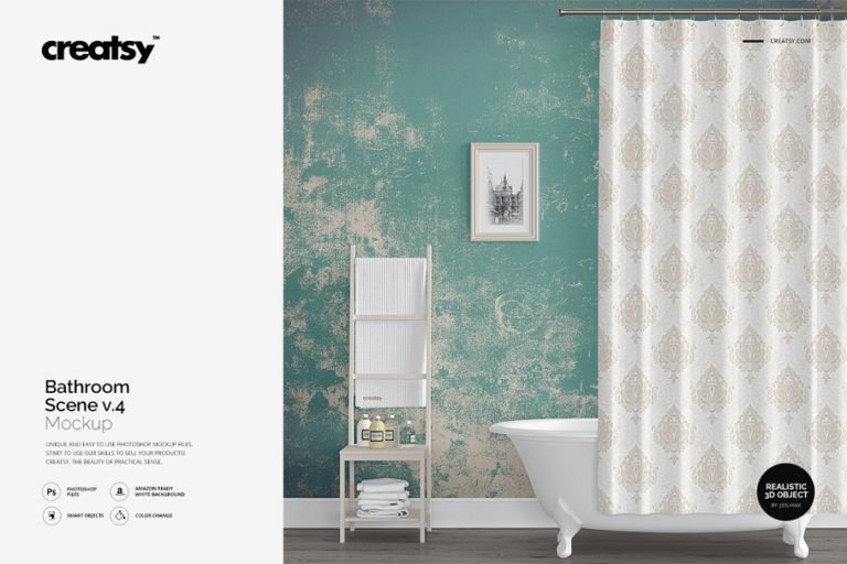 Download 28+ Stunning Bathroom Mockup Interior Scene PSD Template