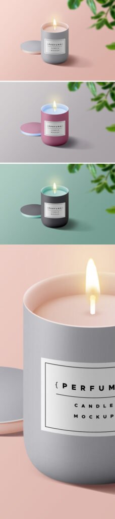 Beautiful Candle PSD Mockup Design