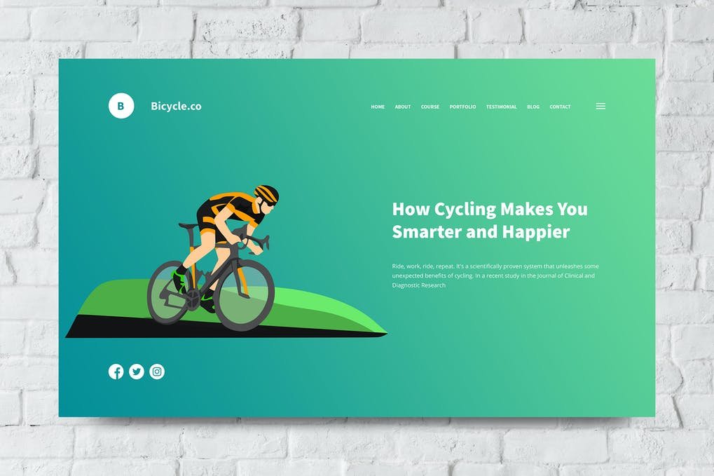 Bicycle Web Header PSD and Vector Template