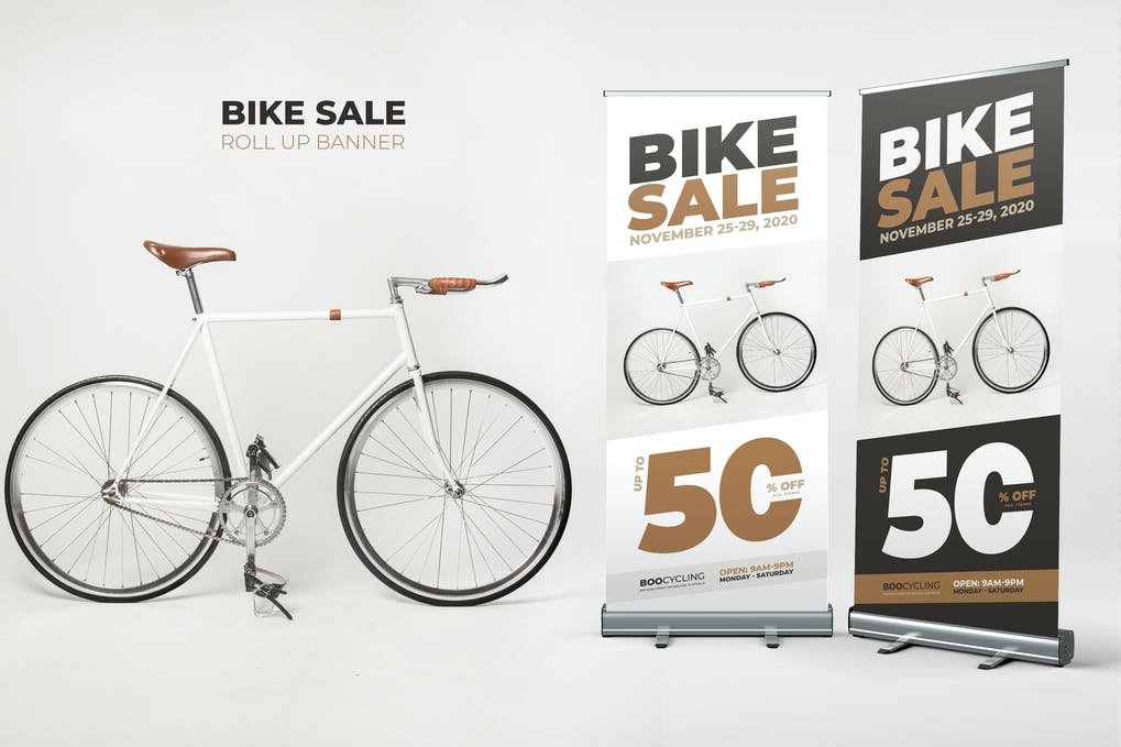 Bike Sale Roll Up Banner