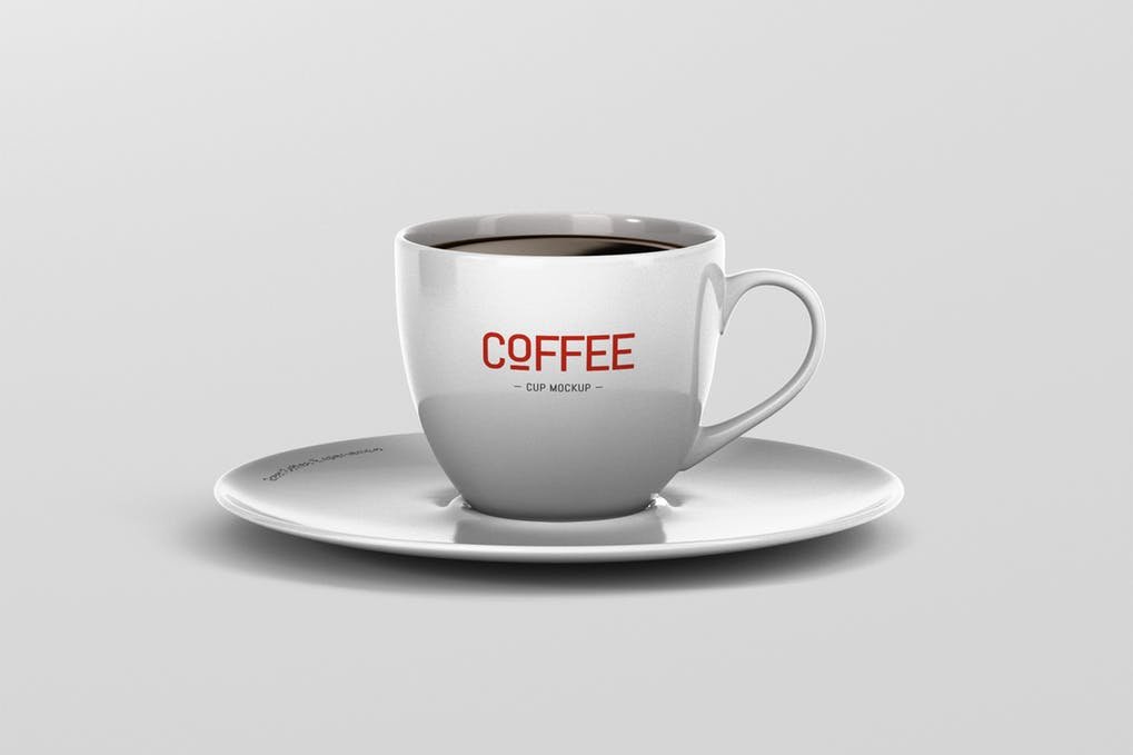 Black Coffee Cup and Saucer Vector template