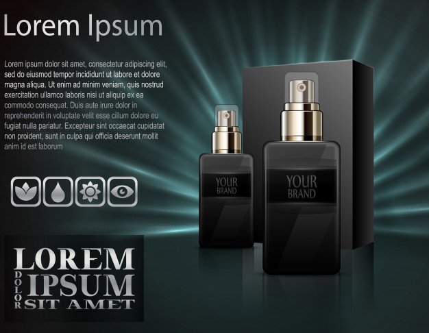 Black Perfume Bottle Vector: