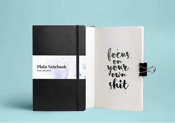Black and White Color Notebook PSD Template