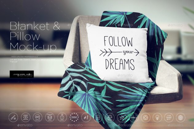 Download Blanket Mockup | 40+ Free & Premium Throw, Woven Fleece PSD