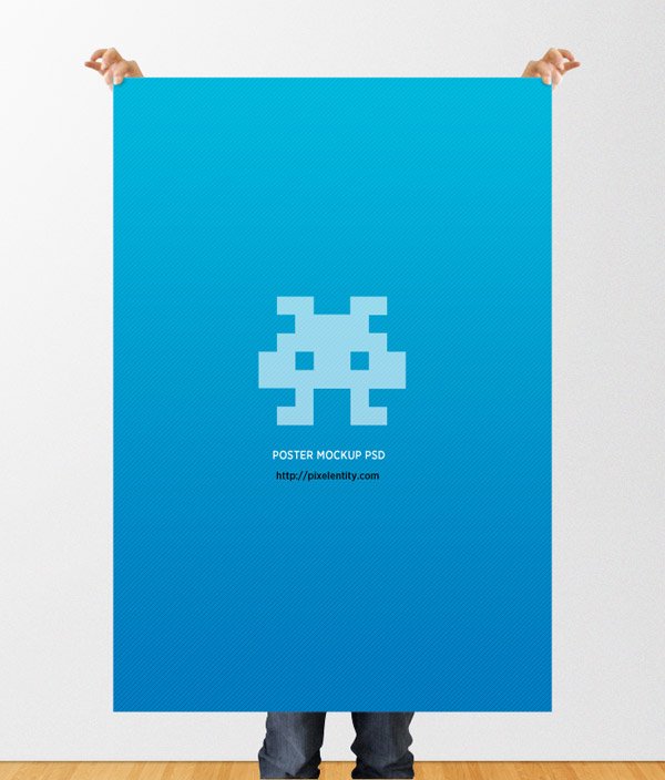 Blue Color Poster Design Mockup