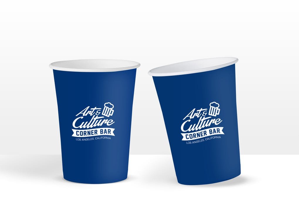 Blue Cup Design Mockup