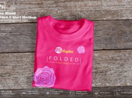 Free Brand Folded T-Shirt Mockup PSD Template