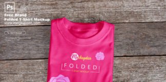 Free Brand Folded T-Shirt Mockup PSD Template