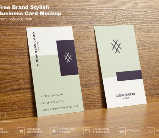 Free Brand Stylish Business Card Mockup PSD Template