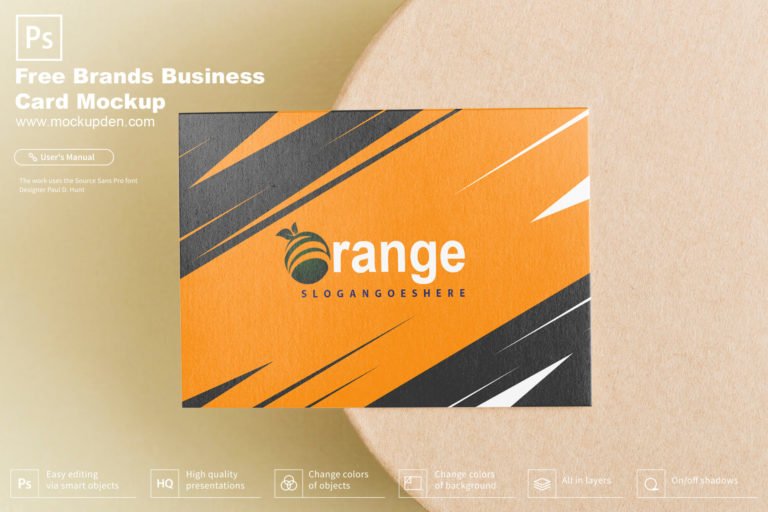 Free Brand Business Card Mockup PSD Template