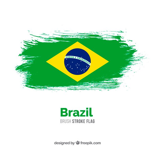 Brazil Flag made Of Water Color Vector.