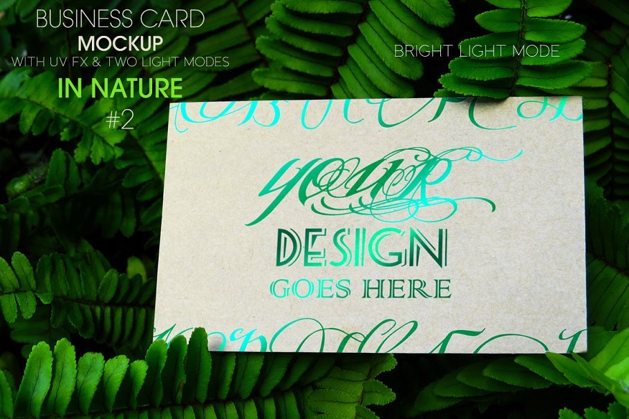Bright Light Mode Embossed Business Card Mockup Illustration